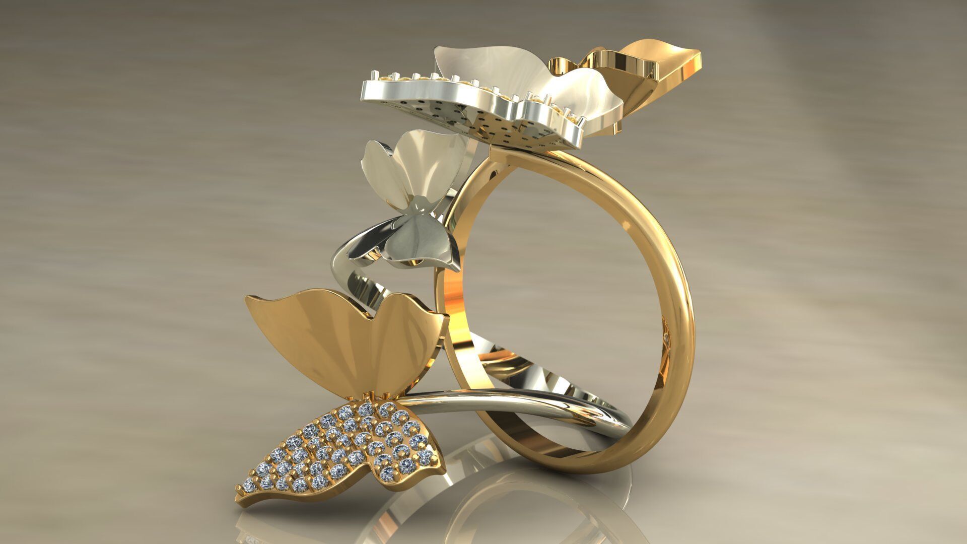 Butterfly 3d Model Ring Free 3D print model_2