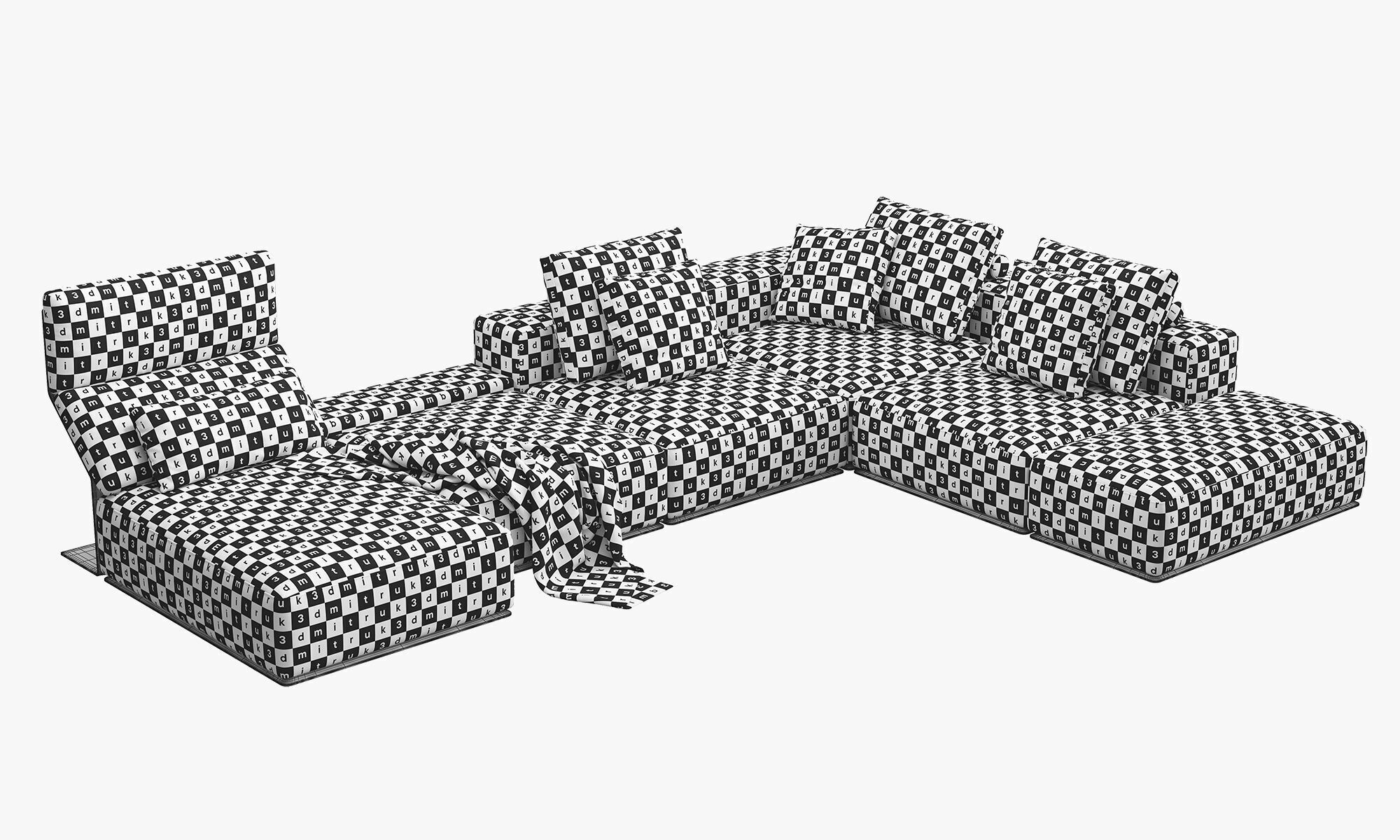 Poliform Westside Chaise Lounge Corner Sofa 3D model_16