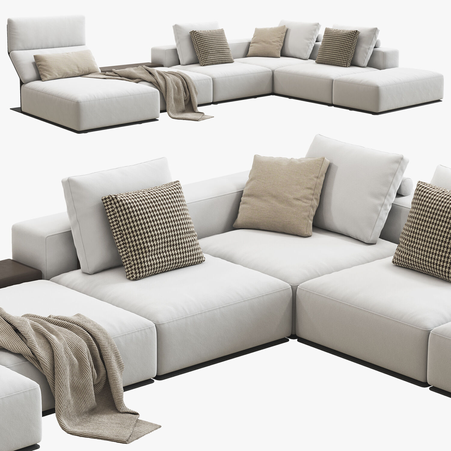 Poliform Westside Chaise Lounge Corner Sofa 3D model_1