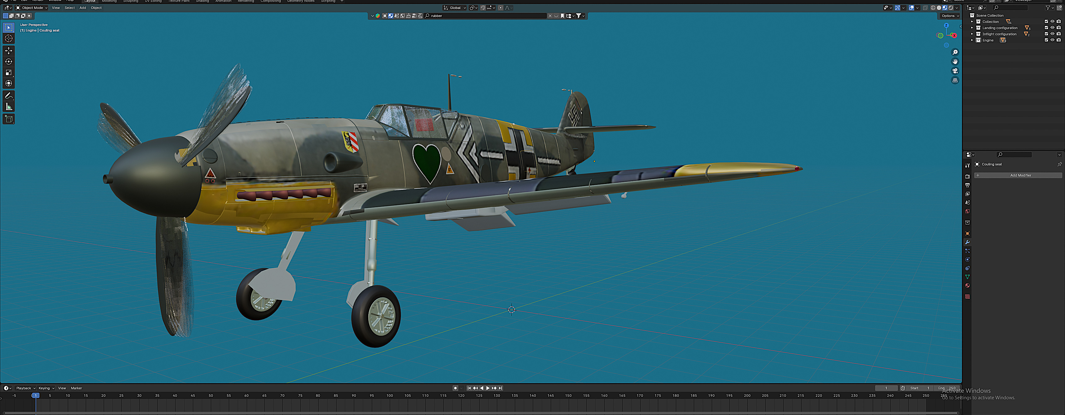 Me-109F Free 3D model_3