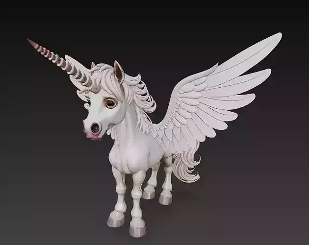 Unicorn Realistic 3D Model Basic - Low Poly Realistic