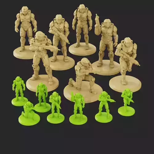 Sci-Fi Soldier Squad - Miniature Set for 3D Printing