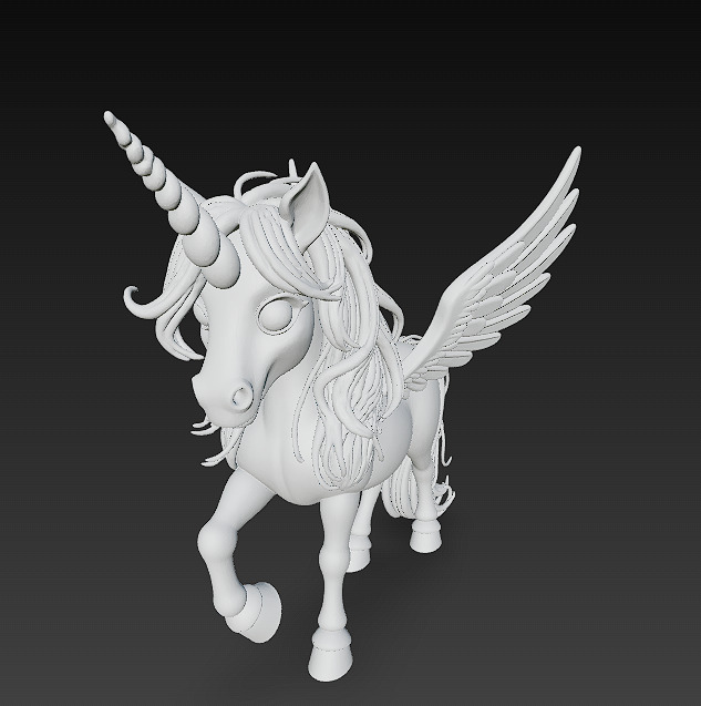 Unicorn Rainbow Realistic 3D Model Basic - Low Poly Realistic  Low-poly 3D model_17