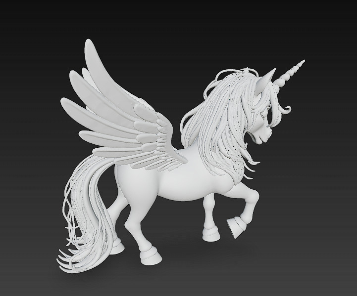 Unicorn Rainbow Realistic 3D Model Basic - Low Poly Realistic  Low-poly 3D model_14