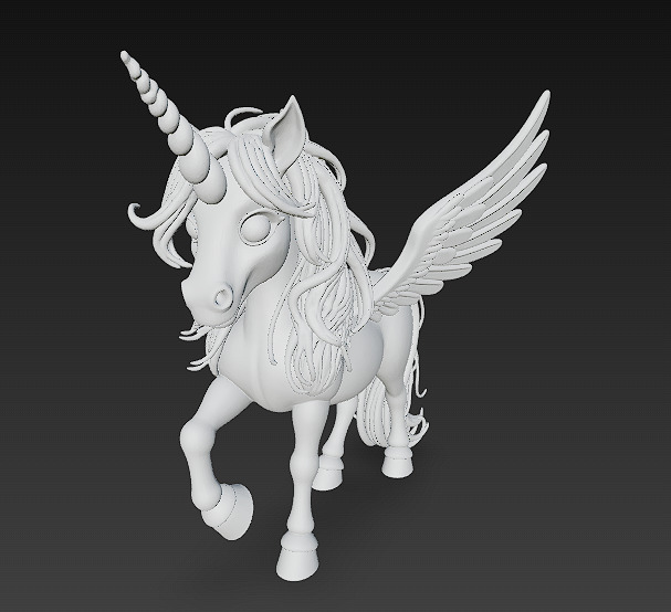 Unicorn Rainbow Realistic 3D Model Basic - Low Poly Realistic  Low-poly 3D model_10