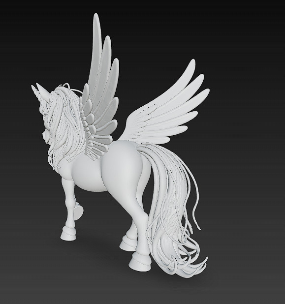 Unicorn Rainbow Realistic 3D Model Basic - Low Poly Realistic  Low-poly 3D model_12