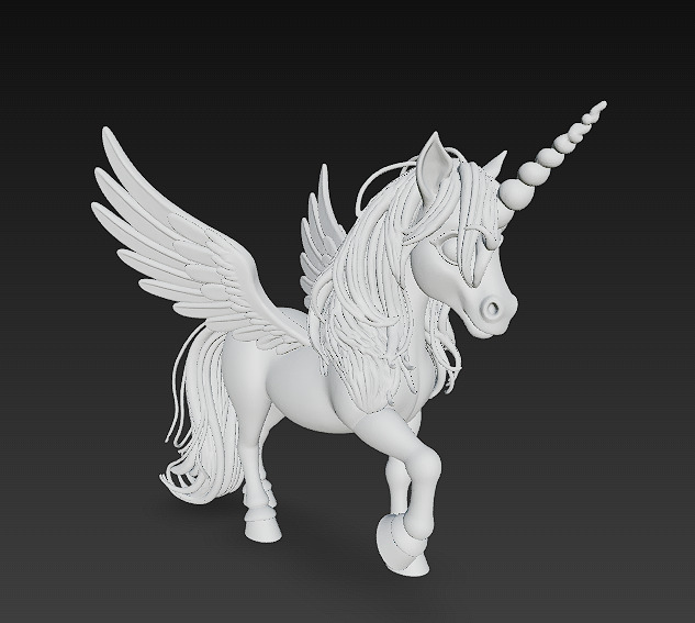 Unicorn Rainbow Realistic 3D Model Basic - Low Poly Realistic  Low-poly 3D model_9
