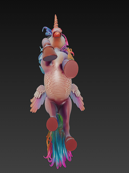 Unicorn Rainbow Realistic 3D Model Basic - Low Poly Realistic  Low-poly 3D model_8