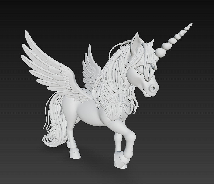 Unicorn Rainbow Realistic 3D Model Basic - Low Poly Realistic  Low-poly 3D model_15