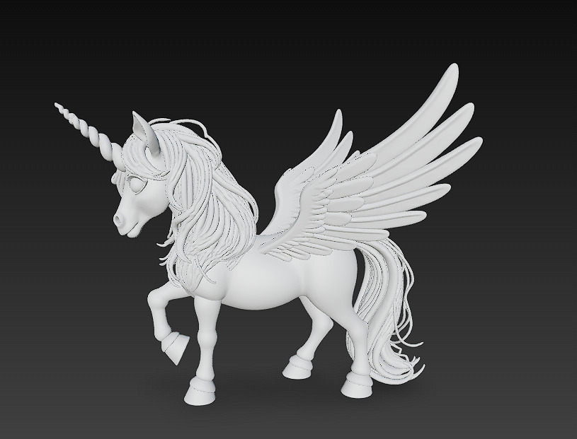 Unicorn Rainbow Realistic 3D Model Basic - Low Poly Realistic  Low-poly 3D model_11