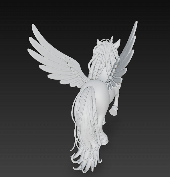 Unicorn Rainbow Realistic 3D Model Basic - Low Poly Realistic  Low-poly 3D model_13