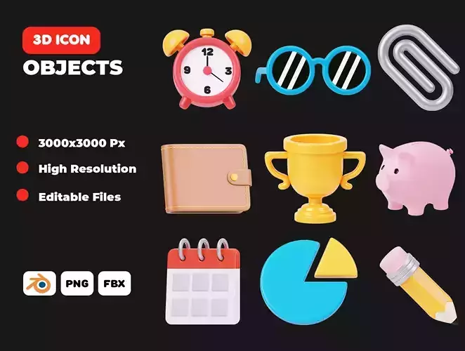 Objects 3D Illustration Pack