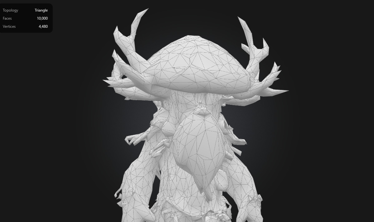 Mushroom Forest Elder Stylized Fantasy Tree Creature Low-poly 3D model_7