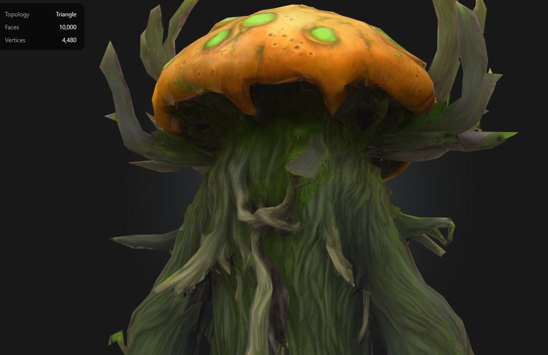 Mushroom Forest Elder Stylized Fantasy Tree Creature Low-poly 3D model_6