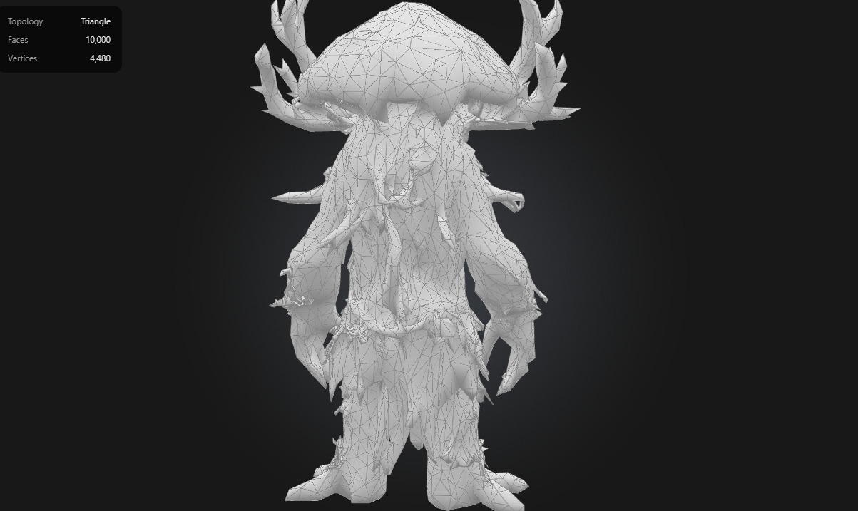 Mushroom Forest Elder Stylized Fantasy Tree Creature Low-poly 3D model_9
