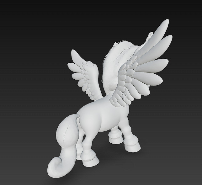 Unicorn Pony Rainbow Realistic 3D Model Basic - Low Poly Low-poly 3D model_14