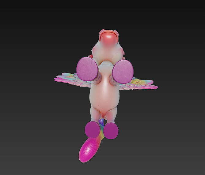 Unicorn Pony Rainbow Realistic 3D Model Basic - Low Poly Low-poly 3D model_10