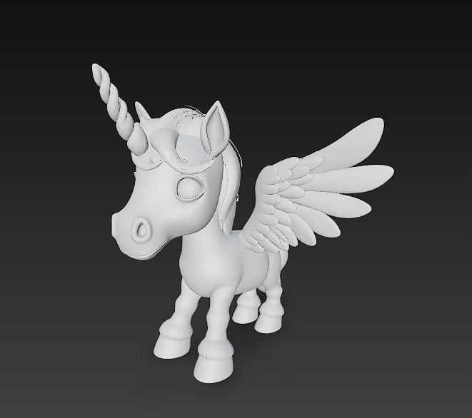 Unicorn Pony Rainbow Realistic 3D Model Basic - Low Poly Low-poly 3D model_11