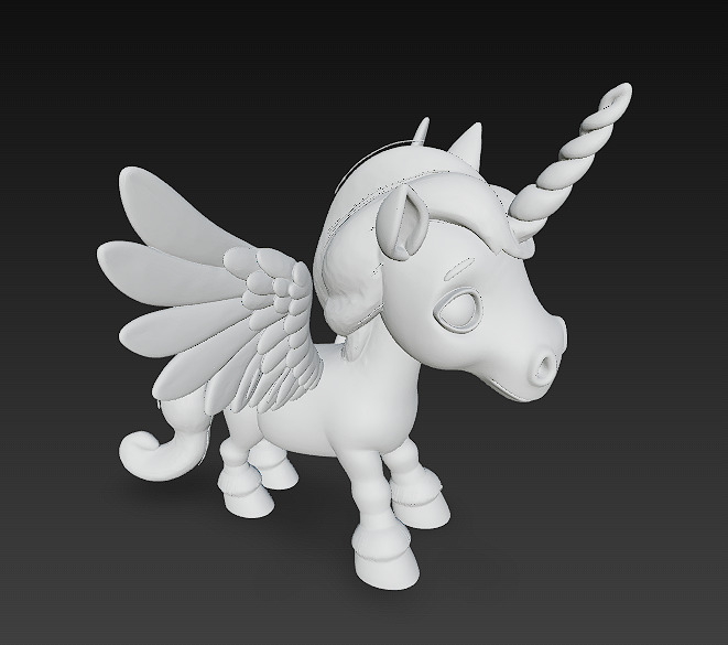 Unicorn Pony Rainbow Realistic 3D Model Basic - Low Poly Low-poly 3D model_13