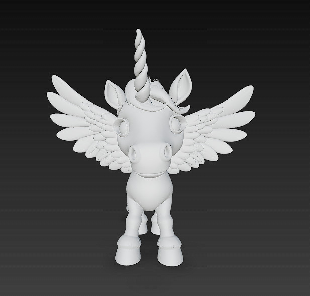 Unicorn Pony Rainbow Realistic 3D Model Basic - Low Poly Low-poly 3D model_12