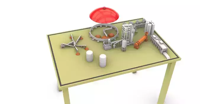 3D Printable Cement Factory Miniature 3D print model