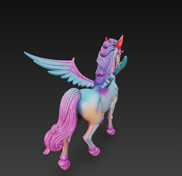 Unicorn Realistic 3D Model Basic - Low Poly Realistic Low-poly 3D model_6