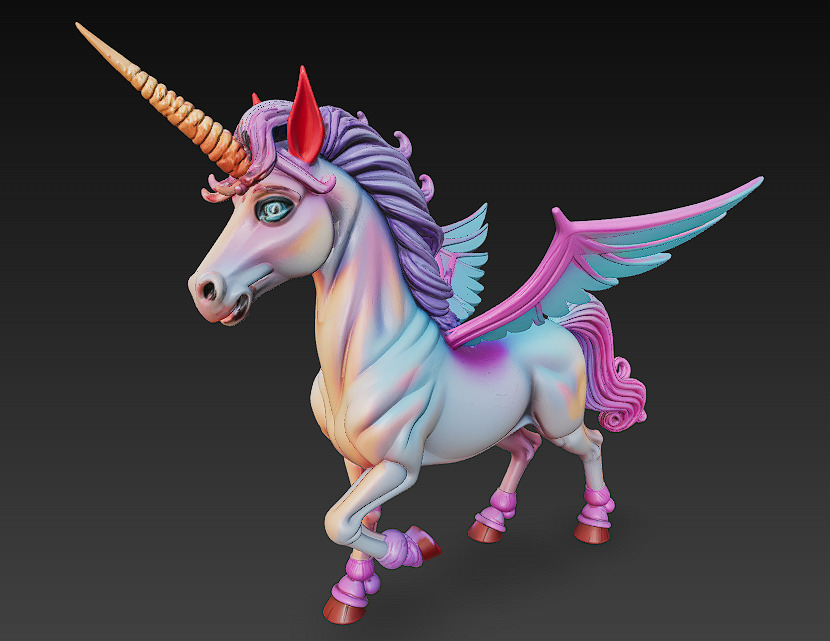 Unicorn Realistic 3D Model Basic - Low Poly Realistic Low-poly 3D model_1