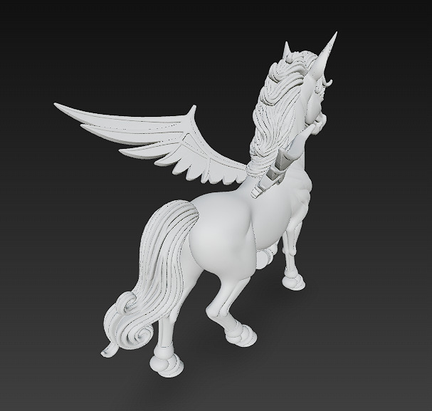 Unicorn Realistic 3D Model Basic - Low Poly Realistic Low-poly 3D model_12
