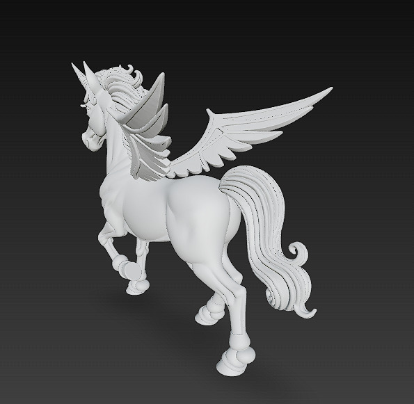 Unicorn Realistic 3D Model Basic - Low Poly Realistic Low-poly 3D model_11