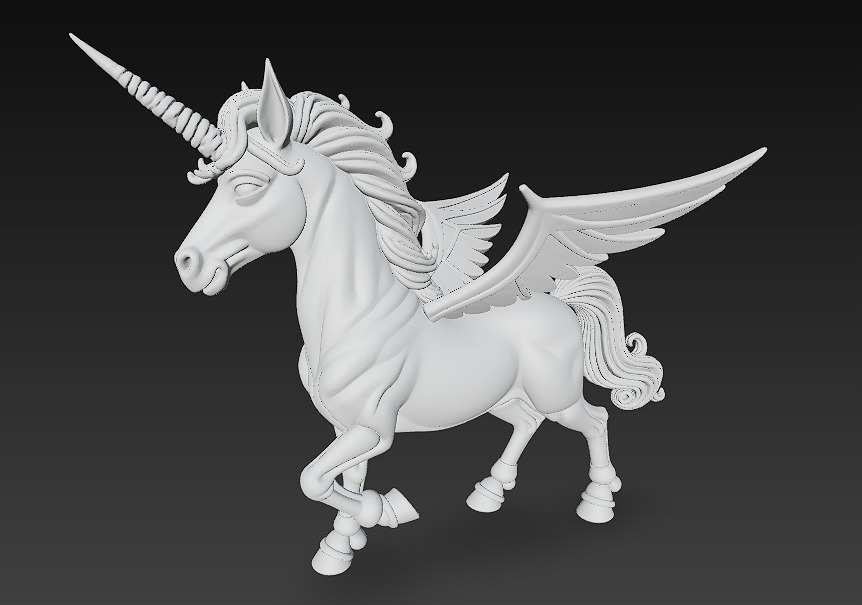 Unicorn Realistic 3D Model Basic - Low Poly Realistic Low-poly 3D model_9