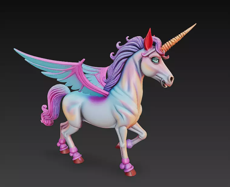 Unicorn Realistic 3D Model Basic - Low Poly Realistic Low-poly 3D model_0