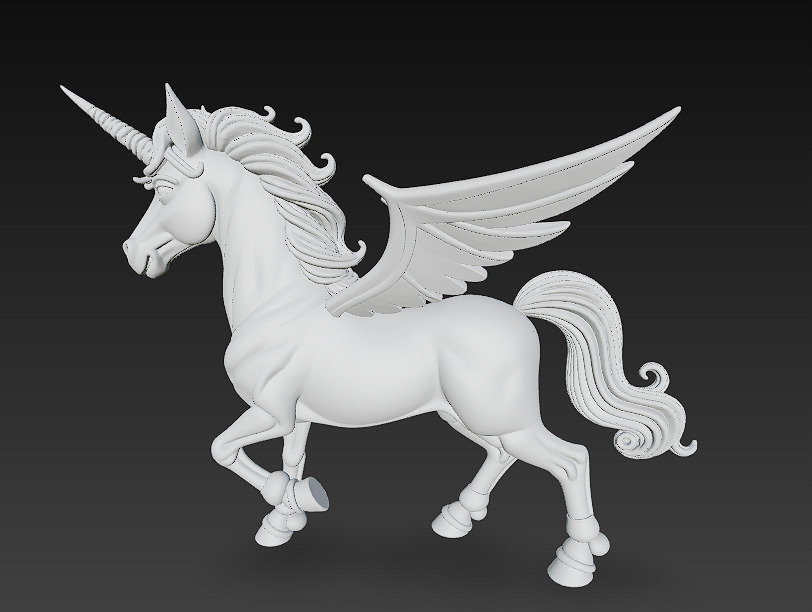 Unicorn Realistic 3D Model Basic - Low Poly Realistic Low-poly 3D model_10