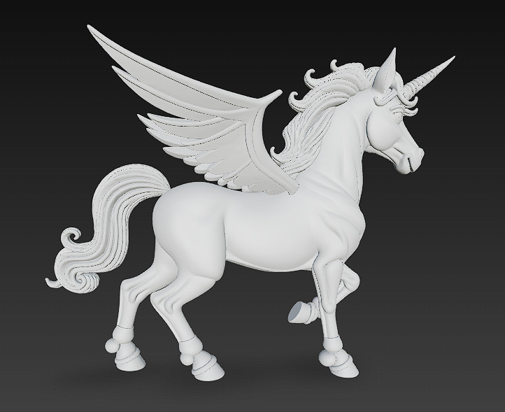 Unicorn Realistic 3D Model Basic - Low Poly Realistic Low-poly 3D model_13