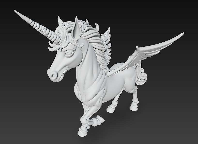 Unicorn Realistic 3D Model Basic - Low Poly Realistic Low-poly 3D model_16
