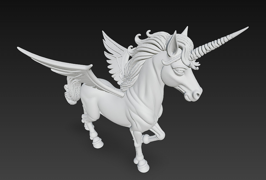 Unicorn Realistic 3D Model Basic - Low Poly Realistic Low-poly 3D model_14