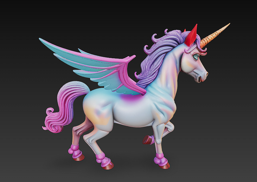 Unicorn Realistic 3D Model Basic - Low Poly Realistic Low-poly 3D model_4