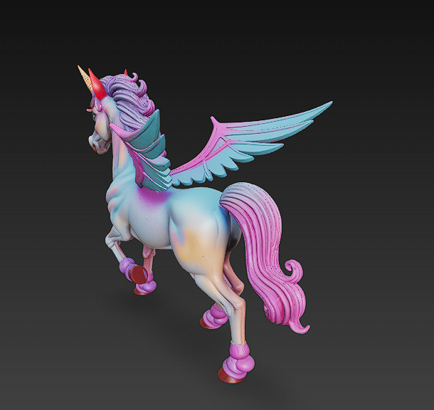 Unicorn Realistic 3D Model Basic - Low Poly Realistic Low-poly 3D model_5