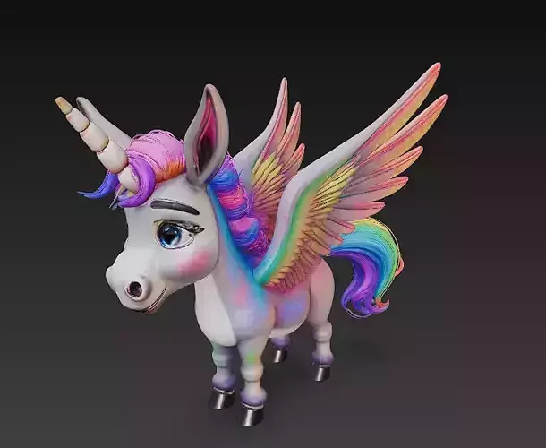 Donkeycorn Rainbow Realistic 3D Model Basic - Donkeycorn