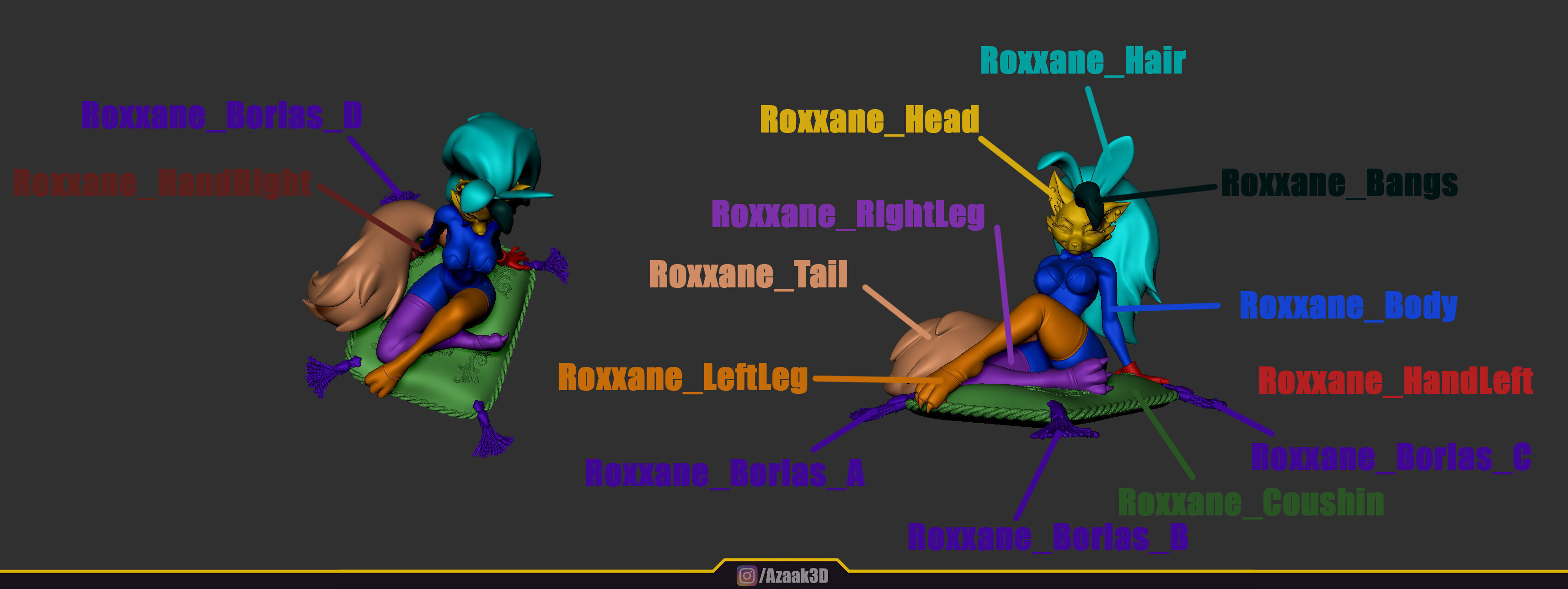 Roxanne - Bunnysuit Collection With NSFW variant 3D print model_3