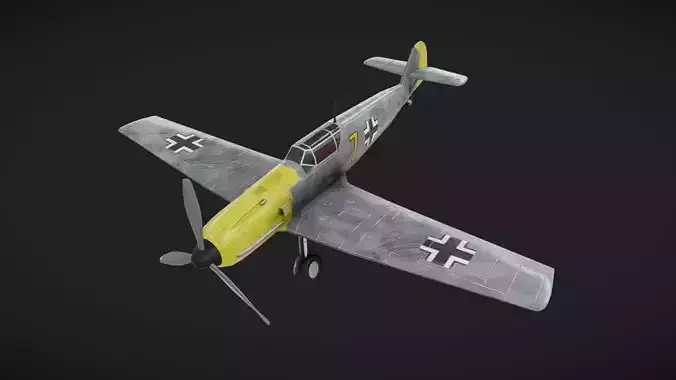 Bf-109 Airplane Low-poly 3D model