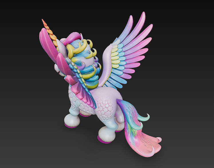 Unicorn Realistic 3D Model Basic - Low Poly Realistic Low-poly 3D model_6