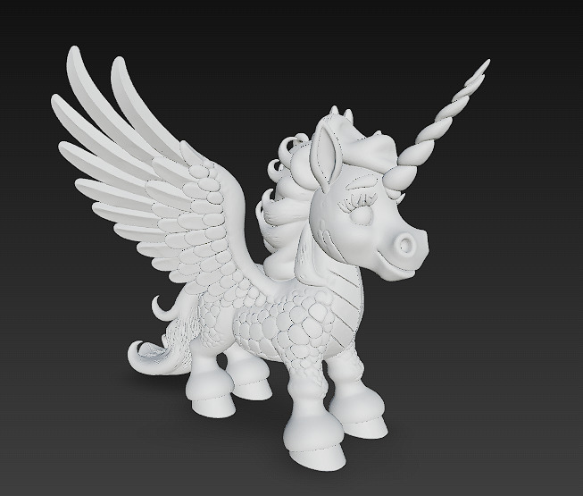 Unicorn Realistic 3D Model Basic - Low Poly Realistic Low-poly 3D model_9