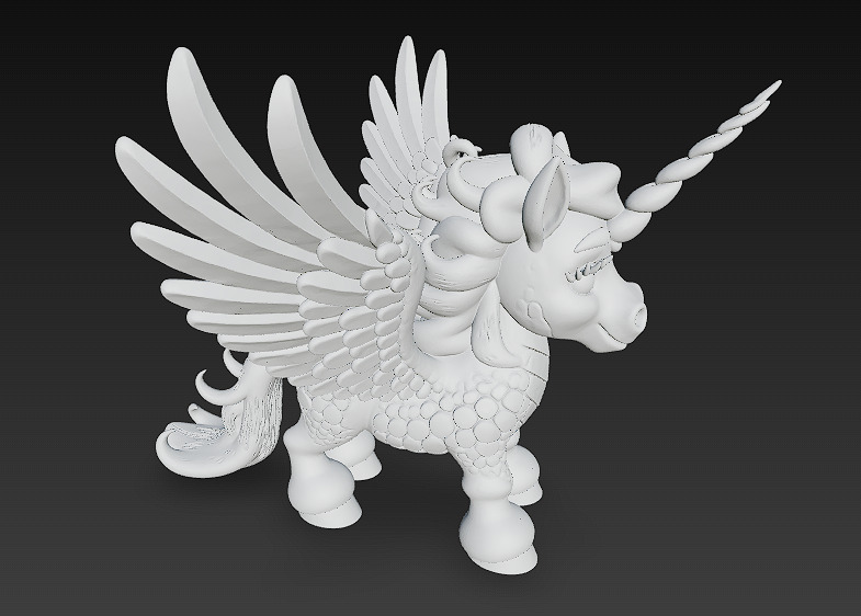 Unicorn Realistic 3D Model Basic - Low Poly Realistic Low-poly 3D model_15