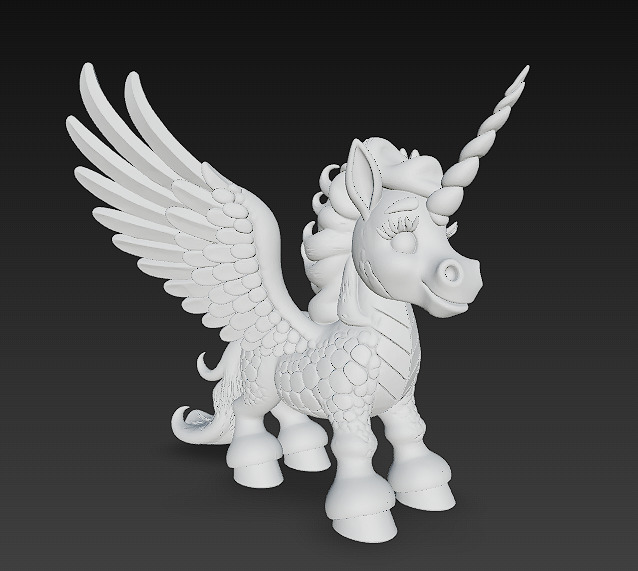 Unicorn Realistic 3D Model Basic - Low Poly Realistic Low-poly 3D model_17
