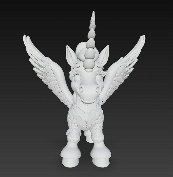 Unicorn Realistic 3D Model Basic - Low Poly Realistic Low-poly 3D model_10