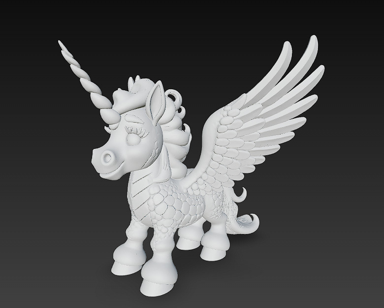 Unicorn Realistic 3D Model Basic - Low Poly Realistic Low-poly 3D model_11
