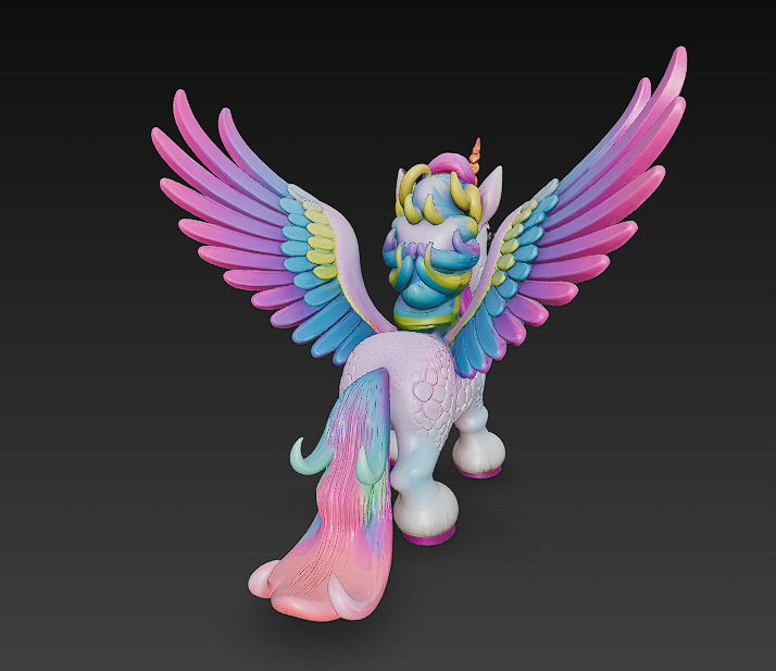 Unicorn Realistic 3D Model Basic - Low Poly Realistic Low-poly 3D model_5