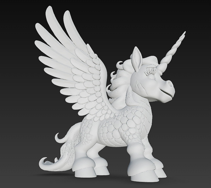 Unicorn Realistic 3D Model Basic - Low Poly Realistic Low-poly 3D model_16