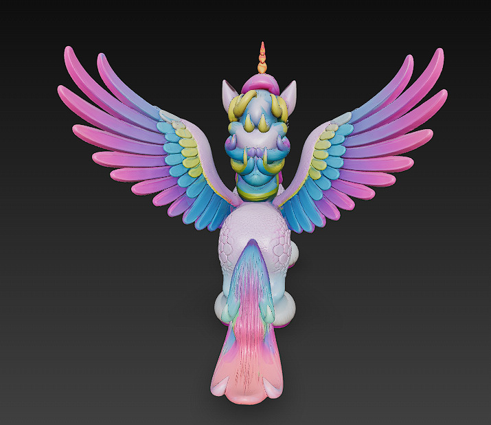 Unicorn Realistic 3D Model Basic - Low Poly Realistic Low-poly 3D model_7