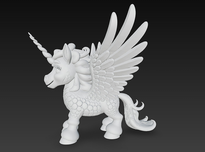 Unicorn Realistic 3D Model Basic - Low Poly Realistic Low-poly 3D model_12